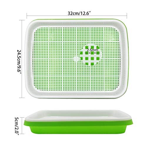 N.C NC Seed Sprouter Tray, 6 Pack Bpa Free Nursey Tray Seed Germination Trays for Wheatgrass, Cat Grass, Microgreens - Image 2