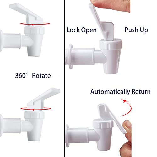 HUINING Water Spigot,BPA Free Plastic Spigot, Universal Replacement Faucet for 5 gallon bucket, Wine Barrels, Water Cooler Filtration Systems and filter water pitcher(2 Black) - Image 4
