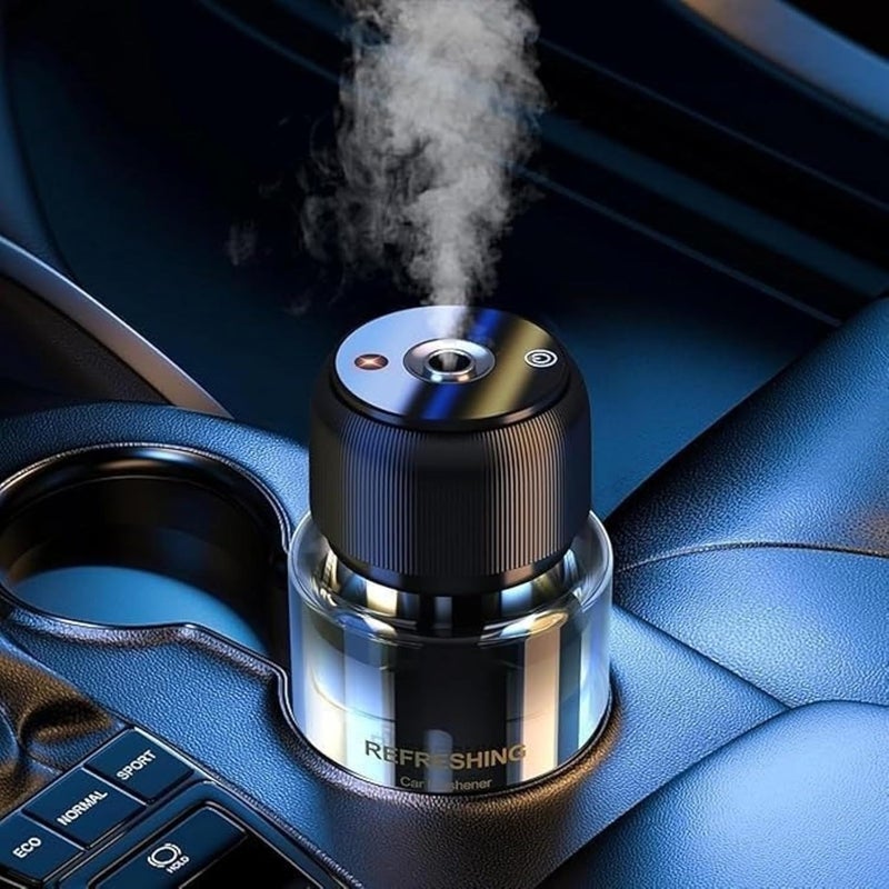 Generic Car Cup Holder Air Freshener Humidifier with Aromatherapy Mist Spray and Ambient Light - Image 2