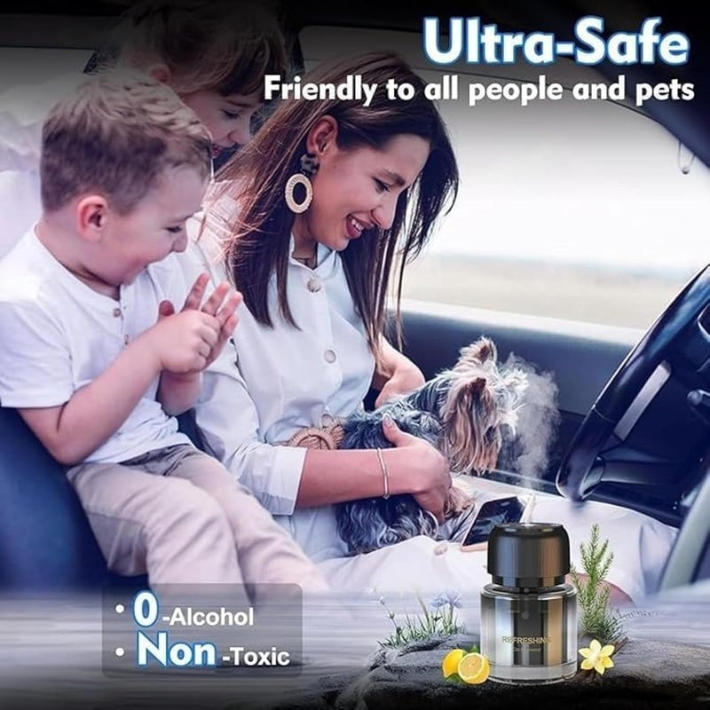 Generic Car Cup Holder Air Freshener Humidifier with Aromatherapy Mist Spray and Ambient Light - Image 5