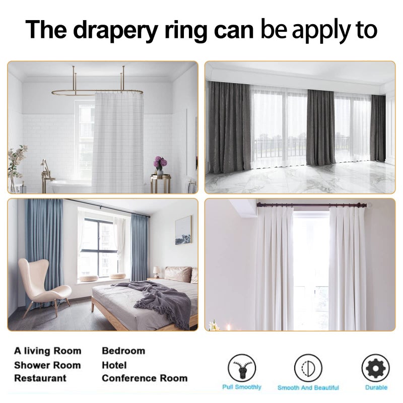 Hanitronic Antique Brass Curtain Rings with Eyelets for Up to 1.0-inch Curtain Rods (Set of 30 PCS Curtain Rings) - Image 5