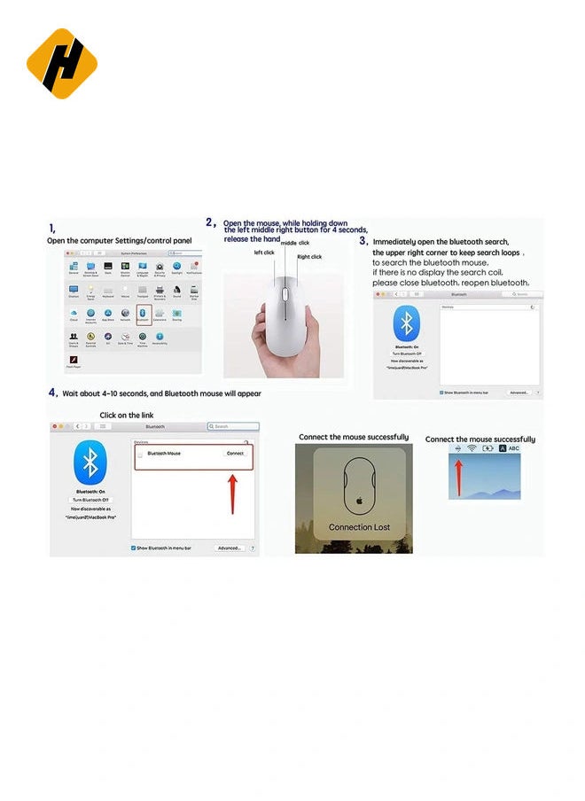 HuHa - Wireless Mouse Portable Mobile Optical Mice Mute Silent Click Mini Noiseless Mice with USB Receiver for Notebook, PC, Laptop, Computer, Macbook - Image 1