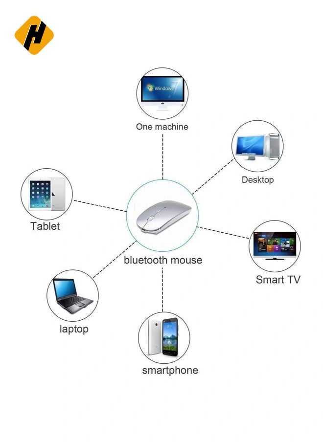 HuHa - Wireless Mouse Portable Mobile Optical Mice Mute Silent Click Mini Noiseless Mice with USB Receiver for Notebook, PC, Laptop, Computer, Macbook - Image 1