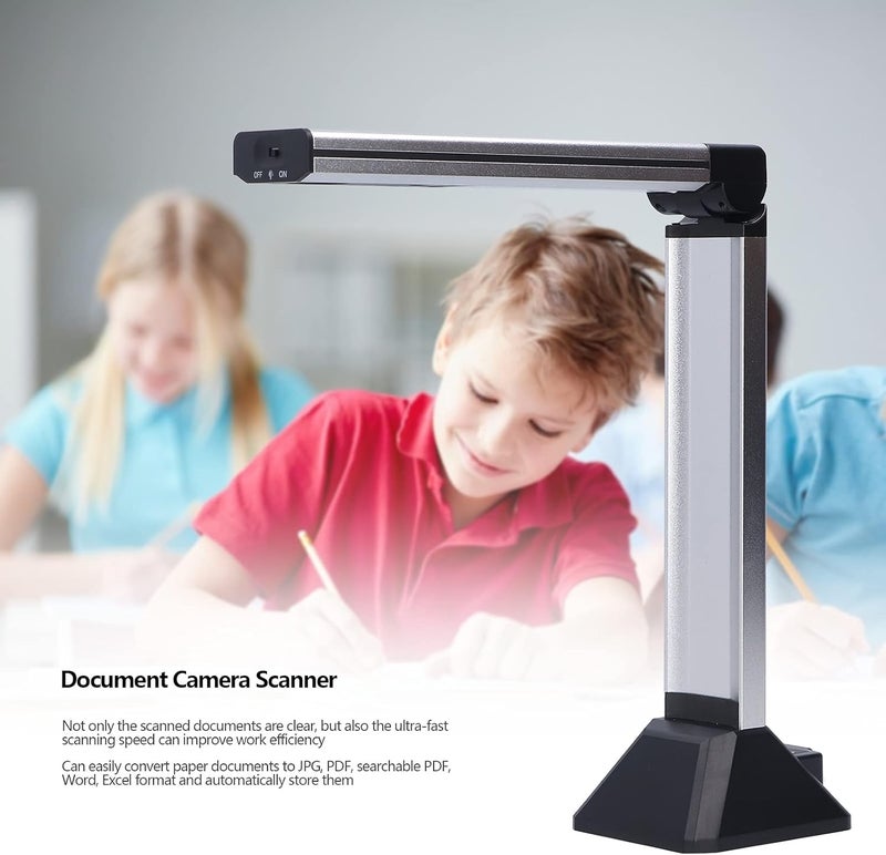 Portable Document Camera Scanner, Size Speed Document Camera, 8MP Main Camera with 3MP Secondary Camera, USB Interface for Presentation, Includes USB Cable and Document Pad - Image 3