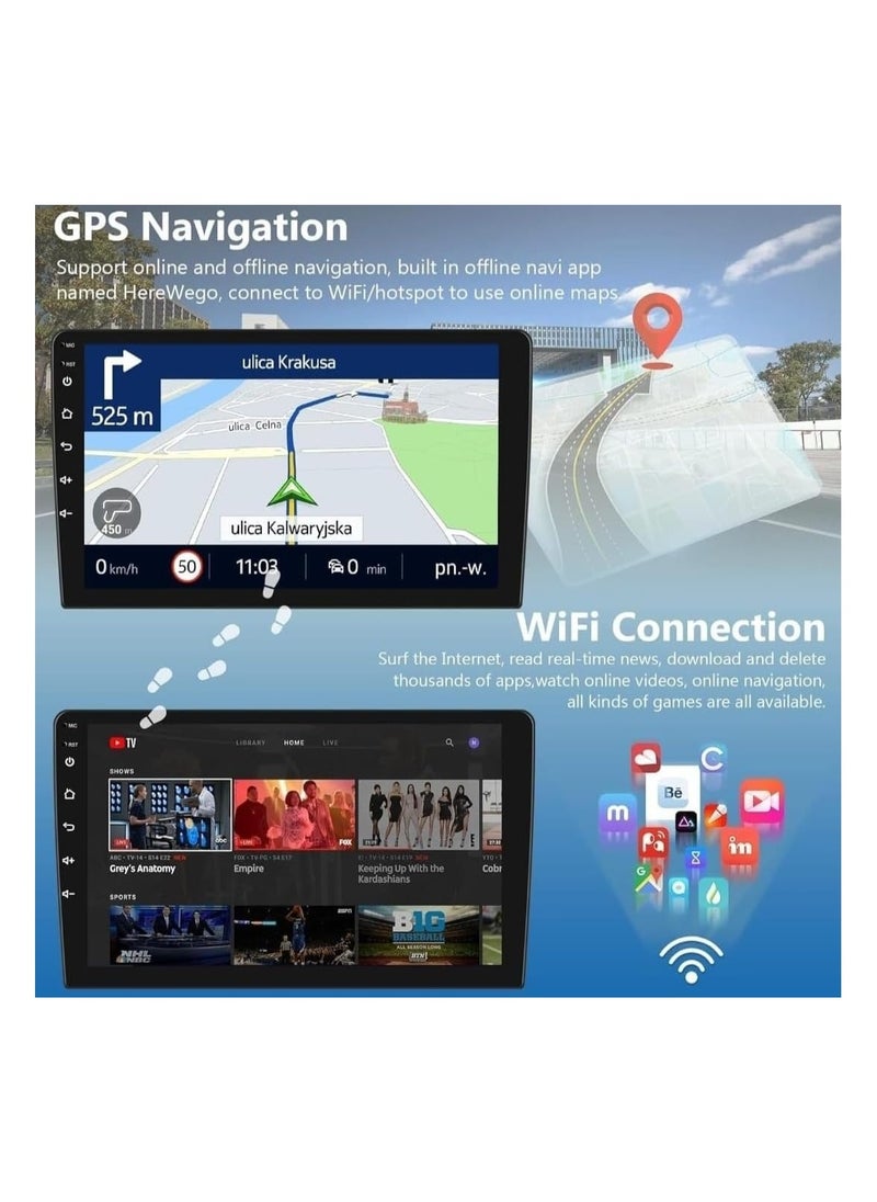 Vierex - Android Car Stereo For Mitsubishi Mirage 2012 TO 2022 Support Apple Carplay Android Auto Wireless Bluetooth USB Video Audio Playback DSP Radio GPS AHD Camera Included - Image 1