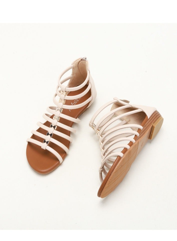 SIKETU Women's Summer New Seaside Vacation Retro Flat Bottom Zipper Roman Sandals - Image 2