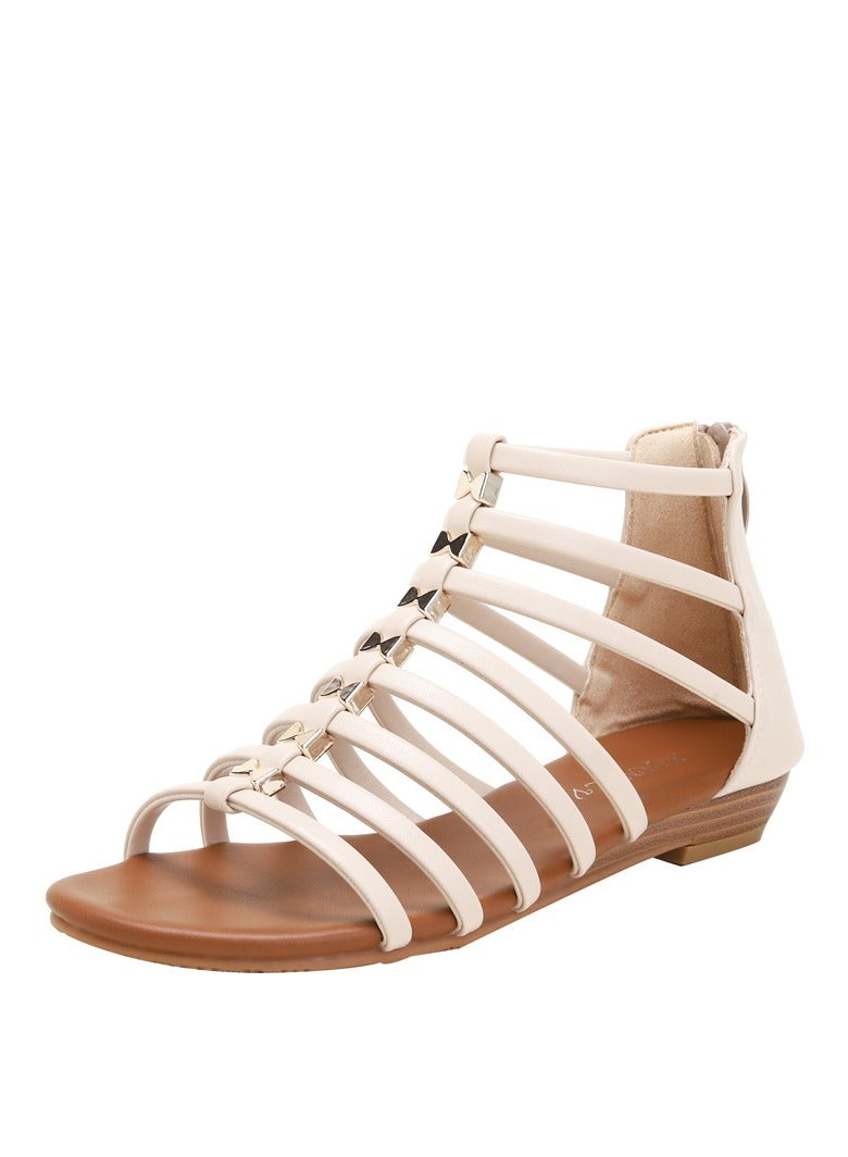 SIKETU Women's Summer New Seaside Vacation Retro Flat Bottom Zipper Roman Sandals - Image 1