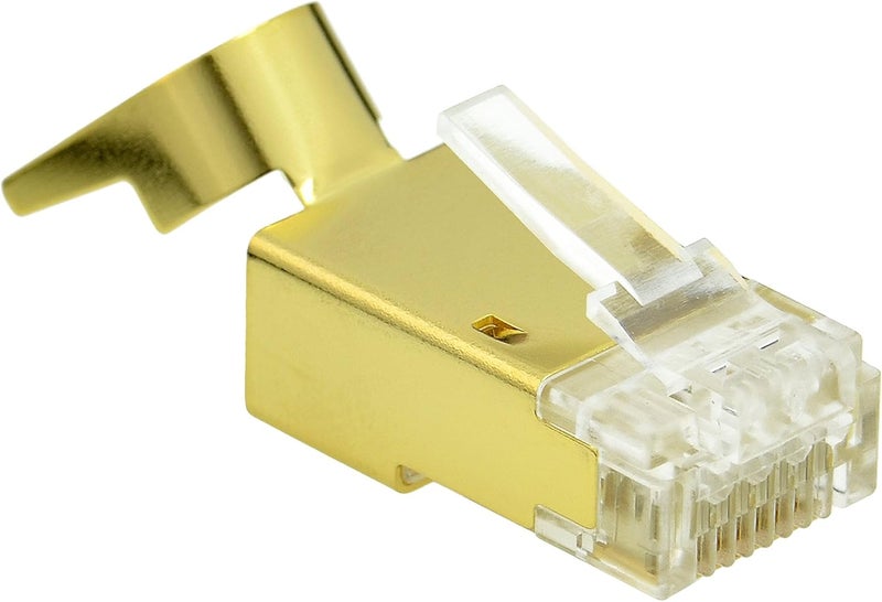 Mediabridge موصل ميديا بريدج Cat7 مع درع ذهبي موصل RJ45 لكابل Ethernet Cat7 8P8C 50UM 30 حزمة الجزء 51PC730PK - Image 1