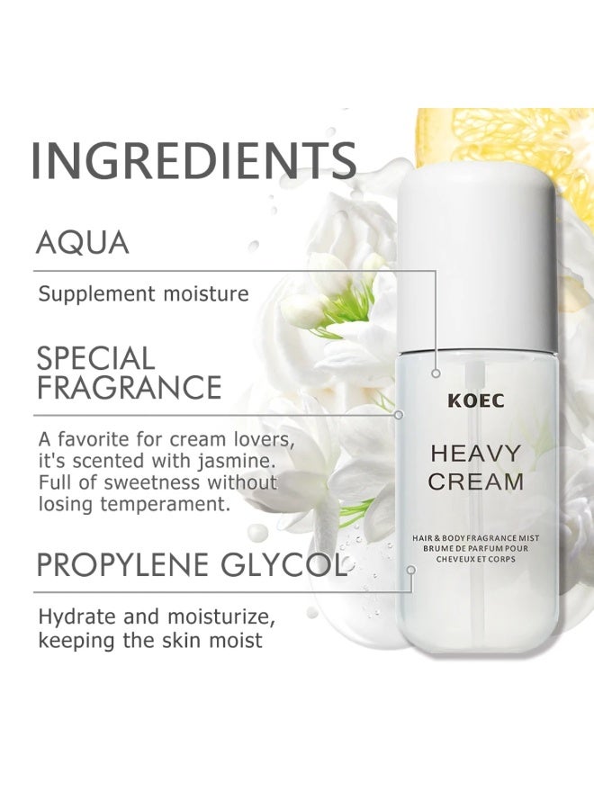 KOEC 50ml Heavy Cream Body and Hair Fragrance Mist Body Mist Spray Travel Size Long Lasting Perfume Haircare Refreshing Moisturizing Hydrating Soft Hair Care Spray - Image 5