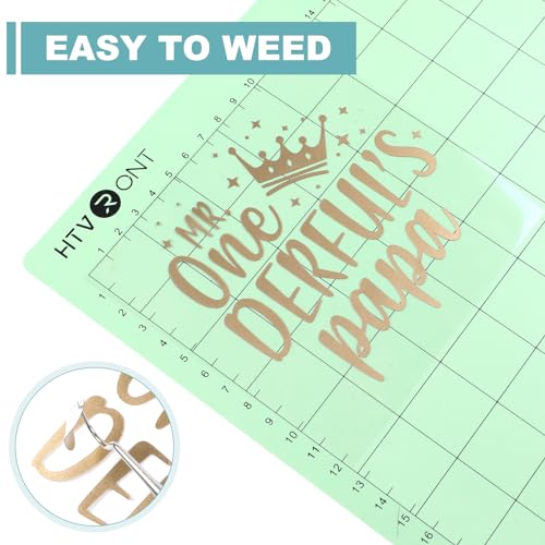 HTVRONT Champagne Gold Metallic Permanent Vinyl - 12" x 10FT Matte Metallic Champagne Gold Permanent Adhesive Vinyl Compatible with Cricut Cutting Machine - Easy to Weed, Transfer & Apply - Image 2