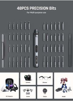SYOSI Mini Electric Screwdriver 50 in 1 Electric Screwdriver Kit with 48 Magnetic Bits Precision Screwdriver Cordless Repair Tool with Tweezers and Pry Bar  - Image 4
