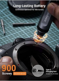 SYOSI Mini Electric Screwdriver 50 in 1 Electric Screwdriver Kit with 48 Magnetic Bits Precision Screwdriver Cordless Repair Tool with Tweezers and Pry Bar  - Image 5