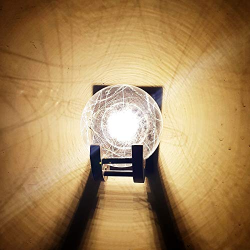 GreyWings Wooden Fixture Glass Globe Shape Doom Wall Lamp Light, Bulb Not Included, (Brown and Transparent Lining) - Image 2