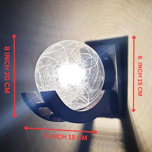 GreyWings Wooden Fixture Glass Globe Shape Doom Wall Lamp Light, Bulb Not Included, (Brown and Transparent Lining) - Image 3