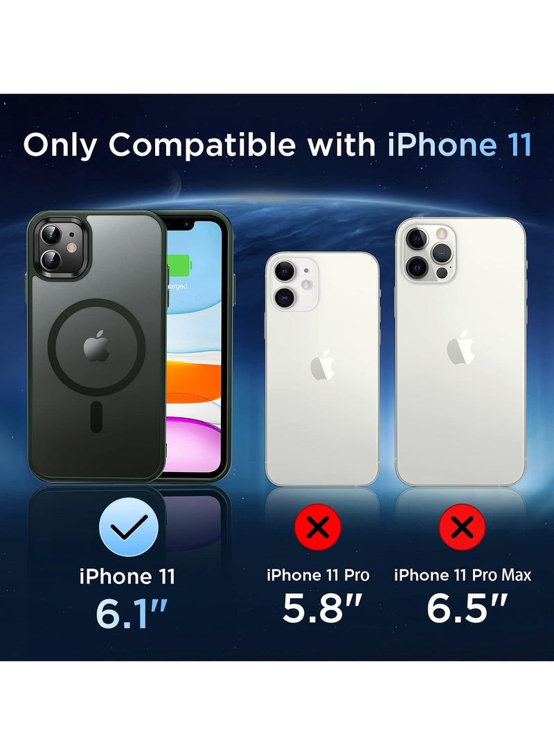 Denx Magnetic Case for iPhone 11 [Shockproof & Slim] Matte Hard Back Cover with high-Grade Protection | Dark Green - Image 2