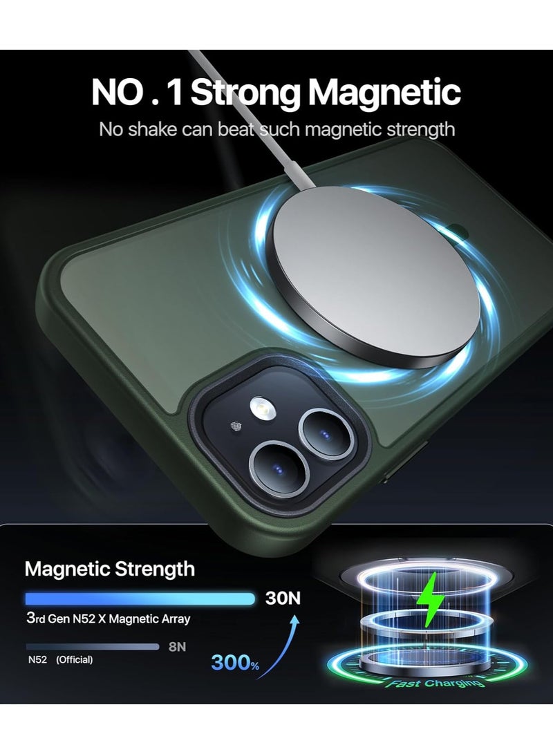 Denx Magnetic Case for iPhone 11 [Shockproof & Slim] Matte Hard Back Cover with high-Grade Protection | Dark Green - Image 3
