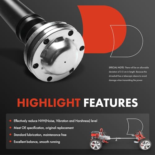 A-Premium 69.5" Rear Complete Drive Shaft Assembly Compatible with Volvo S70 1998-1999, V70 1999-2000 - Replace# 9183941 - Driveshaft Prop Shaft - Image 4