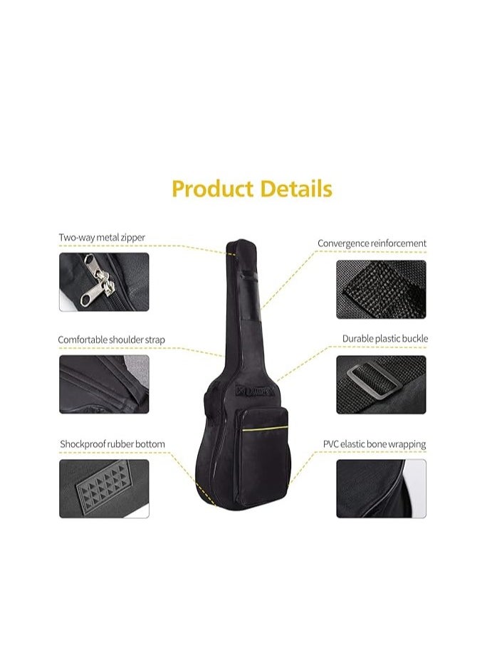 Megarya Guitar Bag, 1 Pack/ 2 Pack 38 40 41 inch Guitar Gig Bag, Electric Guitar Case, Waterproof Oxford Electric Guitar Gig Bag, Two Pockets, for Acoustic Classical Guitar, Ukulele, Bass  - Image 4