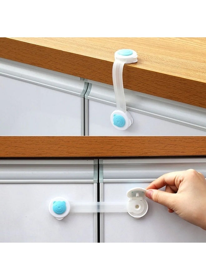 Flexible Child Safety Lock with Bear Design - 4 Piece Pink color - Image 4