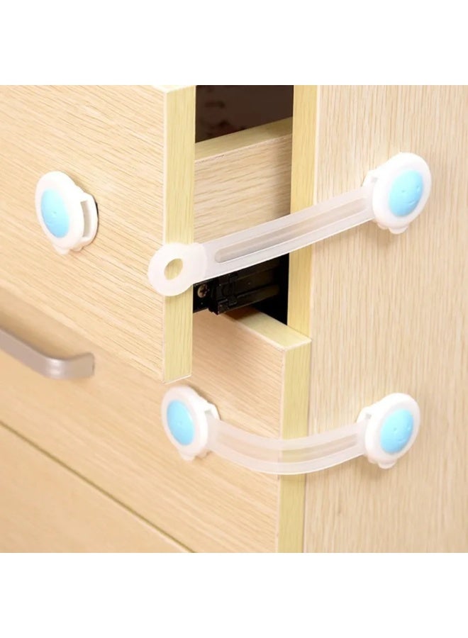 Flexible Child Safety Lock with Bear Design - 4 Piece Pink color - Image 1