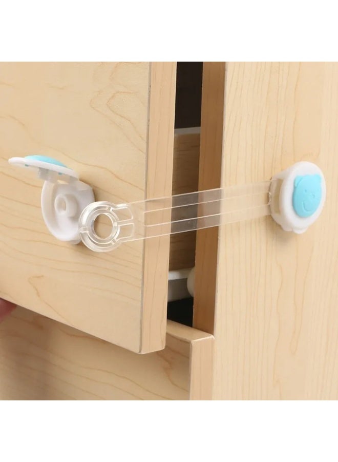 Flexible Child Safety Lock with Bear Design - 4 Piece Pink color - Image 5