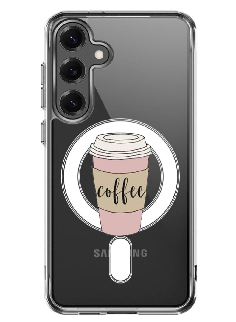 Theodor Magnetic Case for Samsung Galaxy S25 6.2-inch Compatible with MagSafe Wireless Charging, Shockproof Phone Bumper Cover Coffee (2) - Image 1