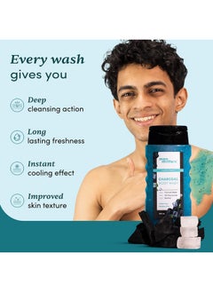 Man Matters 3 In 1 Action Charcoal & Menthol Body Wash | With Menthol, 5% Niacinamide & Activated Charcoal Beads | For Instant Cooling, Odor Protection & Improves Skin Texture | 250Ml  - Image 3