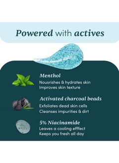 Man Matters 3 In 1 Action Charcoal & Menthol Body Wash | With Menthol, 5% Niacinamide & Activated Charcoal Beads | For Instant Cooling, Odor Protection & Improves Skin Texture | 250Ml  - Image 4