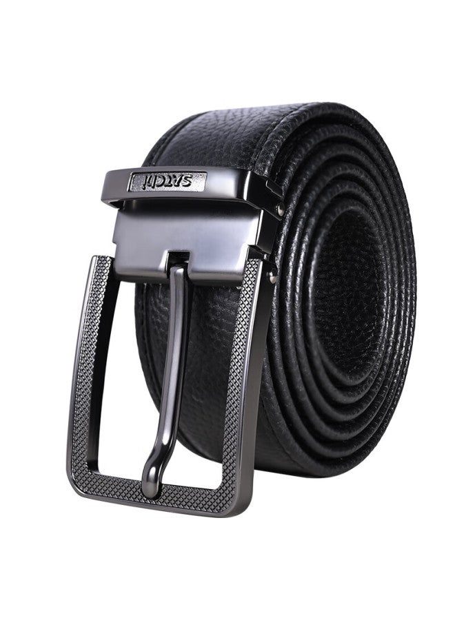 Satchi Men's Business Casual First Layer Cowhide Leather Belt Waist Belt Gift Box For Husband Boyfriend Birthday 120cm