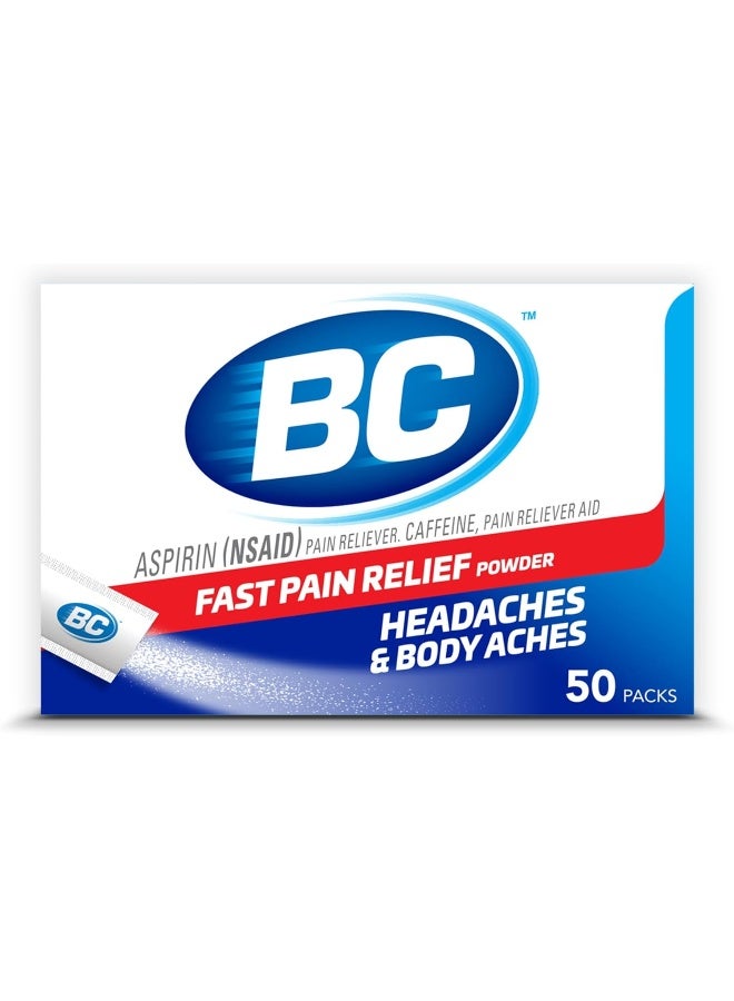 BC Powder | Fast Pain Relief | Aspirin (NSAID) & Caffeine | 50 Count - Image 1