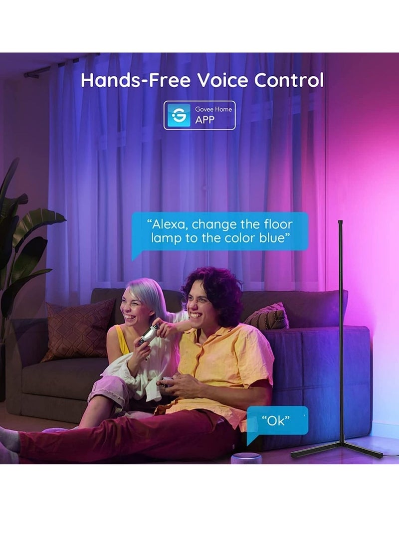 ELTRAZONE Smart led RGB Corner Floor Lamp with Remote Control Color Change LED Minimalist Nordic Style UK Plug Lamp Perfect for Living Rooms & Bedrooms - Image 4