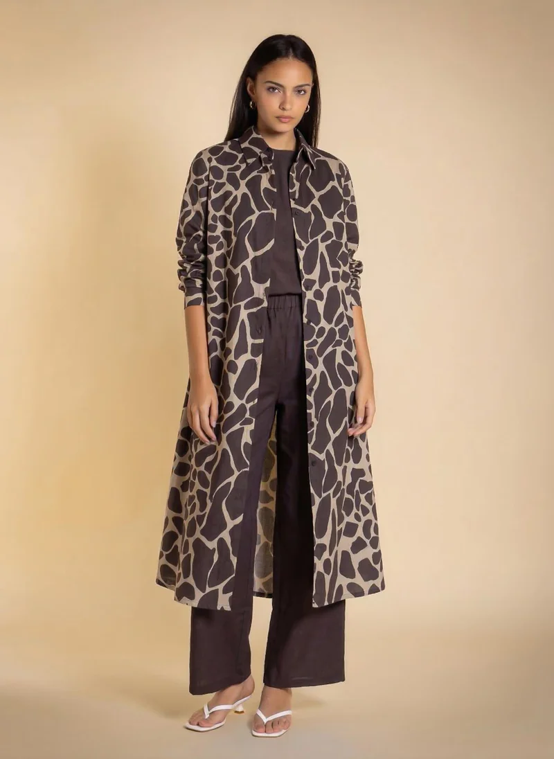 شايبس LINEN BLEND LONG SHIRT SET