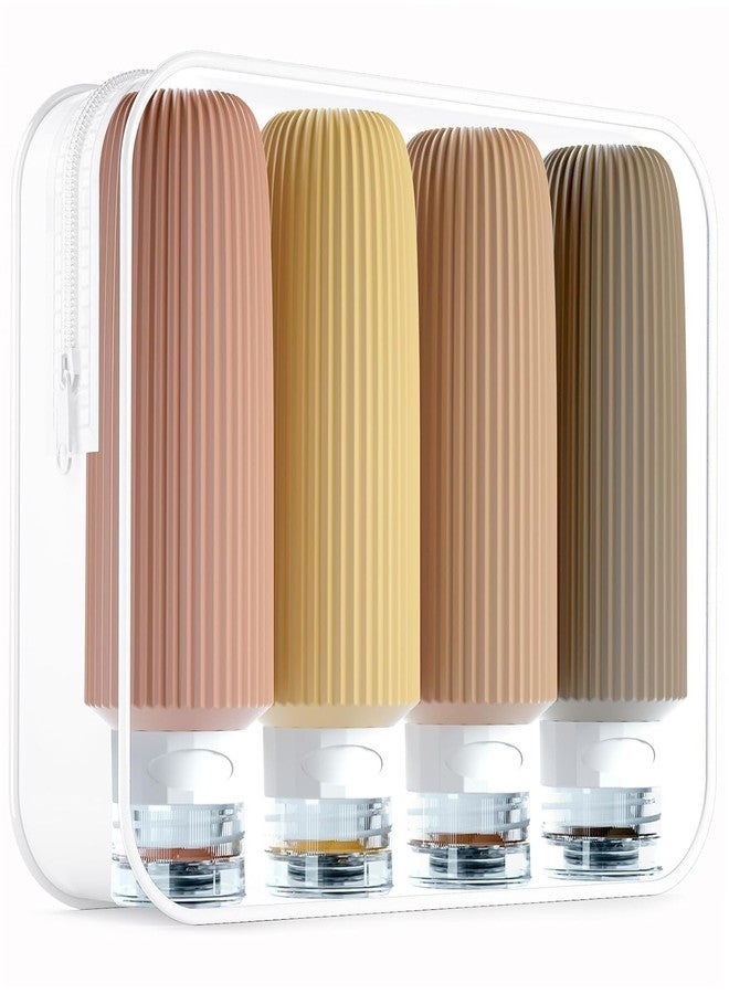 WEZOSHINET Travel Bottles Kit for Toiletries Organizer BPA Free 90ml Silicone Size Containers Portable Split Bottle Accessories for Conditioner Shampoo Lotion - 4 Pack - Image 1