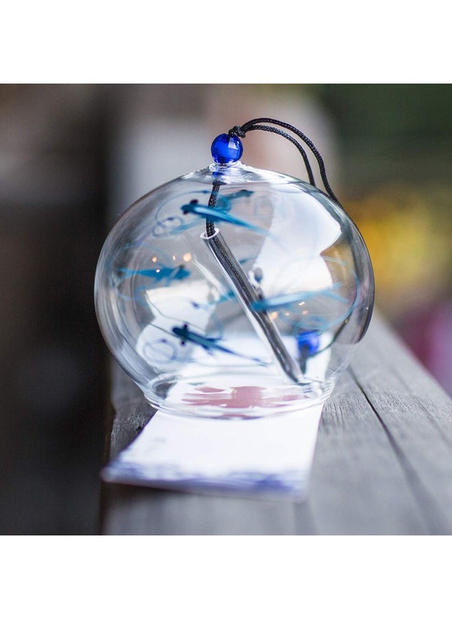 EliteShine - EliteShine Japanese Wind Bell Wind Chimes Handmade Glass Furin-Bluefish - Image 1
