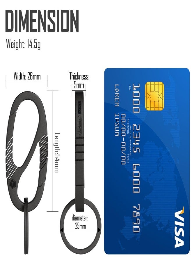 KeyUnity مشبك سلسلة مفاتيح من التيتانيوم من KeyUnity KM08BK، منظم حلقات مفاتيح EDC مزدوج الفتح سريع الفك للرجال والنساء - Image 5