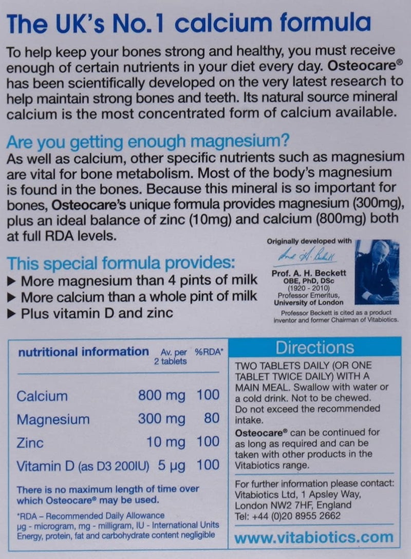 Osteocare مكمل كالسيوم فيتابيوتيكس أوستيوكير 30 قرص - Image 2