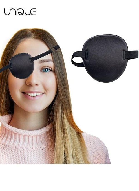 Eye Patch - Adjustable Eye Patch - Amblyopia Lazy Eye Patch - Can be Used in the Left or Right Eye (black)