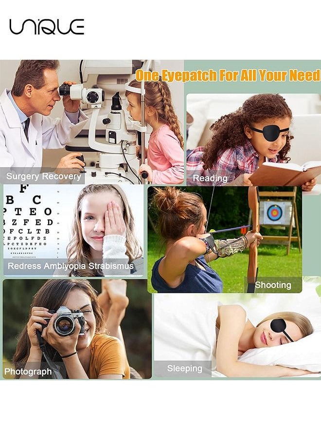 Unique - Eye Patch - Adjustable Eye Patch - Amblyopia Lazy Eye Patch - Can be Used in the Left or Right Eye (black) - Image 1