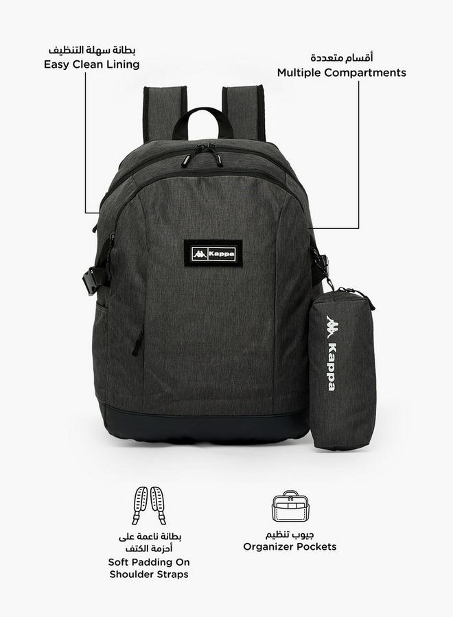 Kappa Textured School Backpack For Boys 8-13 Years With Pencil Pouch - 17 Inches - 14.5x33.5x33.5 CM - Image 2