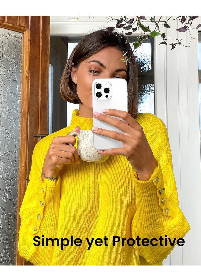 iPhone 16 Pro Max White Liquid Silicone Case - Soft Shockproof TPU Protection - Image 4