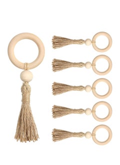 Excefore Fall Napkin Rings Set of 6 Farmhouse Napkin Ring Holders with Tassels Handmade Rustic Napkin Holder Rings with Eco-Friendly Jute Twine for Wedding Dinner Party Daily Use and Home Decor  - Image 1