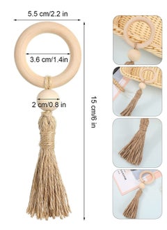Excefore Fall Napkin Rings Set of 6 Farmhouse Napkin Ring Holders with Tassels Handmade Rustic Napkin Holder Rings with Eco-Friendly Jute Twine for Wedding Dinner Party Daily Use and Home Decor  - Image 5