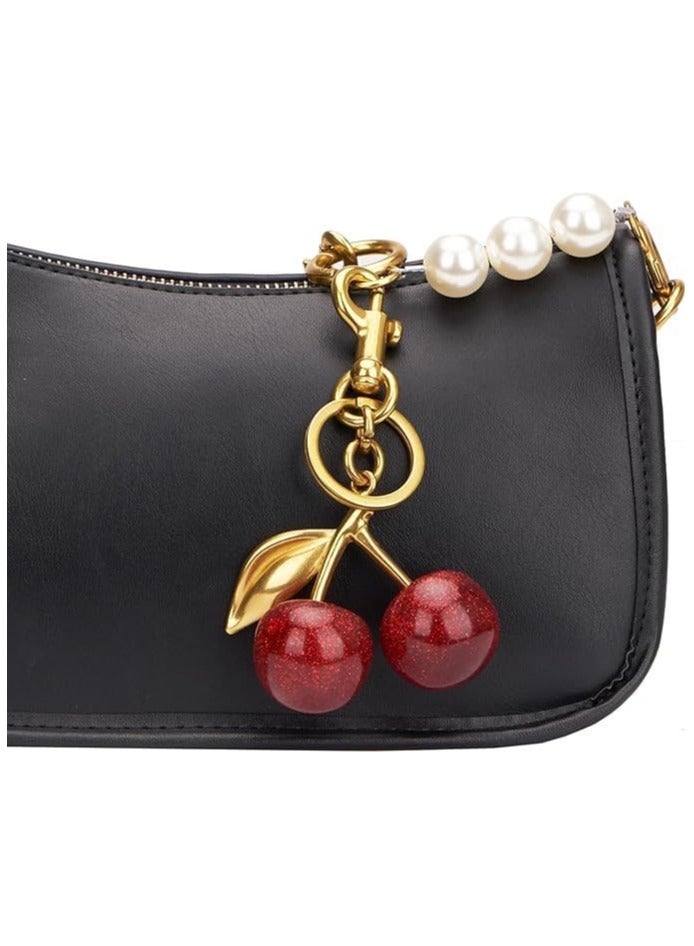 Cherries, Key Cherries, Cherry Keychain, Cherry Bag Charm, Cherry Keychain, Keychains for Women, Keychains, Accessory, Small, Stainless Steel - Image 2
