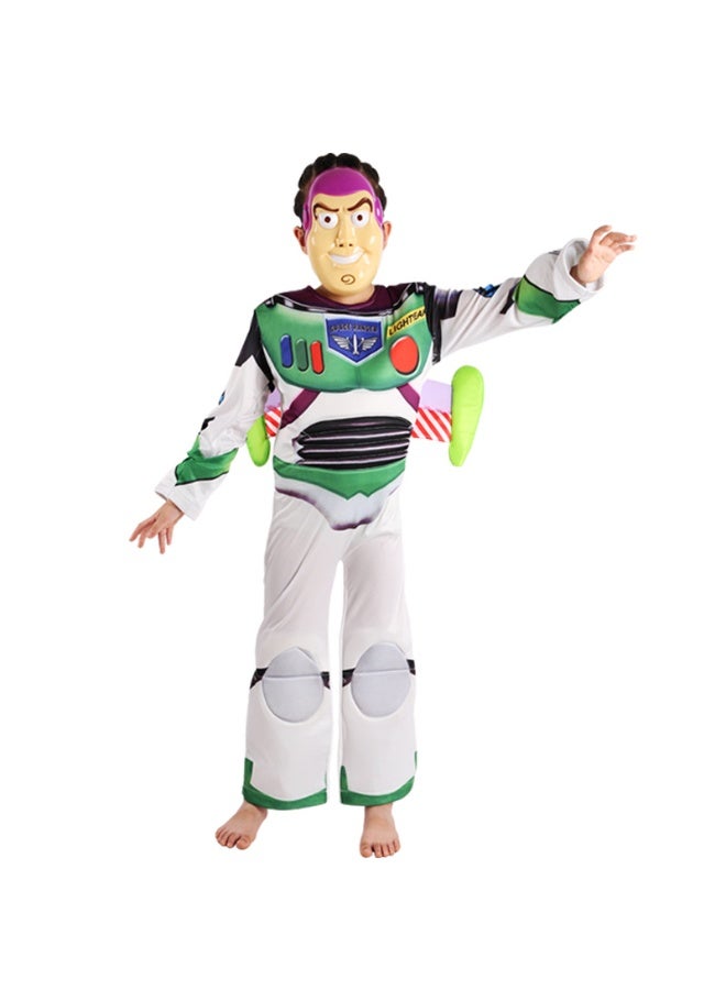 JAYATO Buzz Lightyear Cosplay Costume for Role-playing, Halloween Buzz Lightyear & Wings & Hand Mitt Mask for Boys, Kids, Children Size L - Image 3
