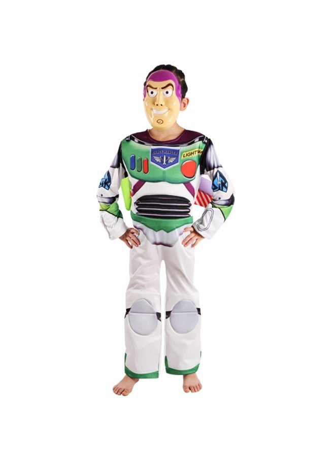 JAYATO Buzz Lightyear Cosplay Costume for Role-playing, Halloween Buzz Lightyear & Wings & Hand Mitt Mask for Boys, Kids, Children Size L - Image 2