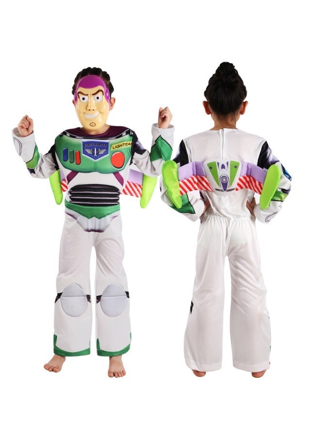 JAYATO Buzz Lightyear Cosplay Costume for Role-playing, Halloween Buzz Lightyear & Wings & Hand Mitt Mask for Boys, Kids, Children Size L - Image 1