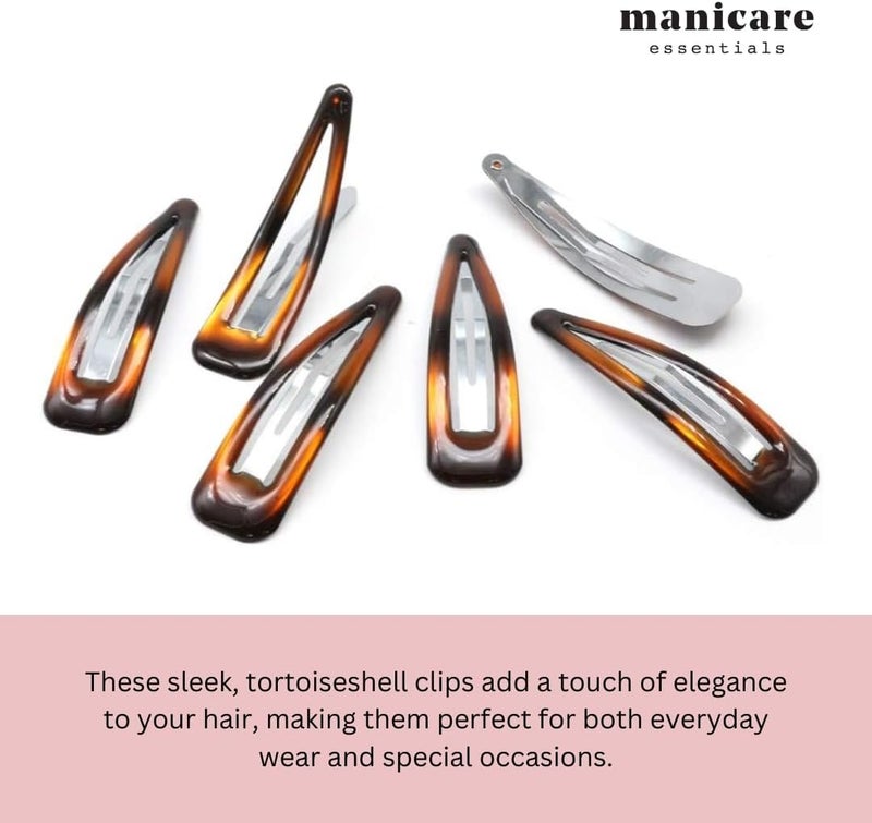 Manicare Treated anti-rust metal Snap Clips, Pack Of 6 Brown Sleepies, Snag Free, Non-Slip Hair Grips, Hair Barrettes, Hair Accessories, Bendies, School Hair Clips, Hair Slides For Sectioning, Decorating And Holds Back Hair All-round well-engineered practical build - Image 2
