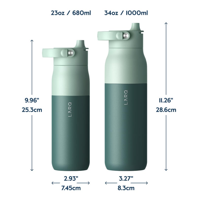 LARQ Bottle Swig Top 23oz - Insulated Stainless Steel Water Bottle With Built-In Silicone Handle | BPA Free | Reusable Water Bottle for Sports, Gym, and Travel, Eucalyptus Green - Image 2