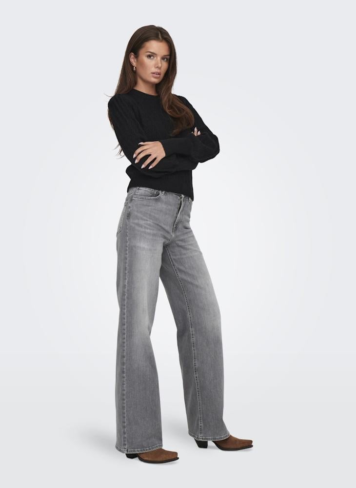 ONLY Casual High Waisted Wide Leg Jeans - Image 5