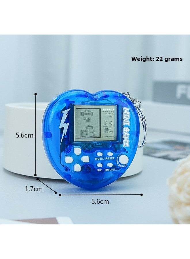 Exclusive Love Peach-shaped Handheld Mini Video Game Machine Tetris Game Machine Keychain Toy-Color:Macaron Powder  - Image 5